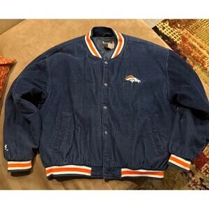 Vintage Spotlight Corduroy Denver Broncos Large Jacket Great Condition Blue